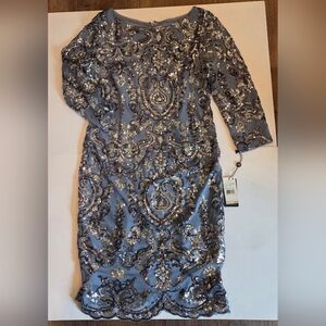 Women's Adrianna Papell Elegant Blue Sequin Dress